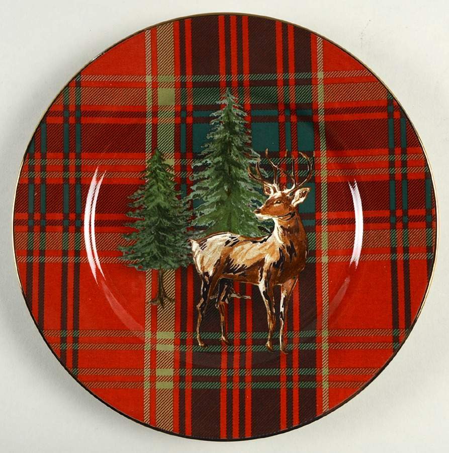 Aspen Plaid Salad Plate by Pottery Barn China-1