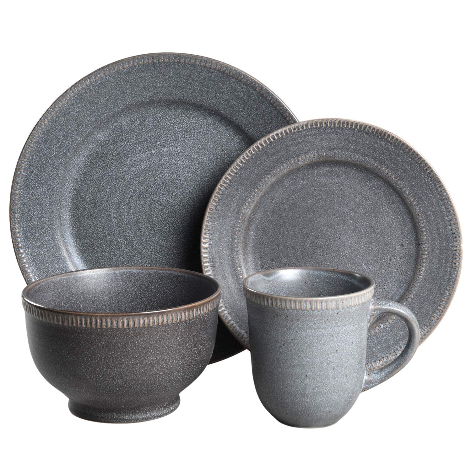 Easton Charcoal Gray 4 Piece Place Setting by Pier 1-1