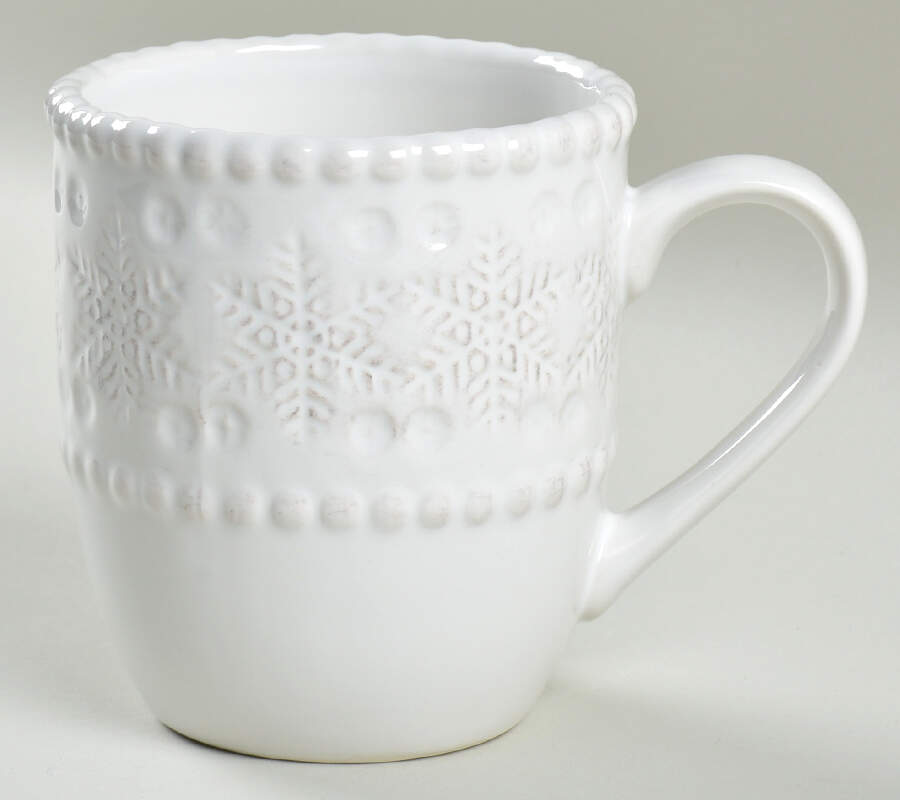 Snowflake White Embossed Mug by Pier 1-1