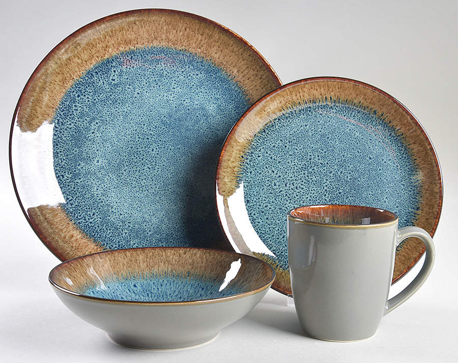 Monroe Blue 4 Piece Place Setting by Pfaltzgraff-1