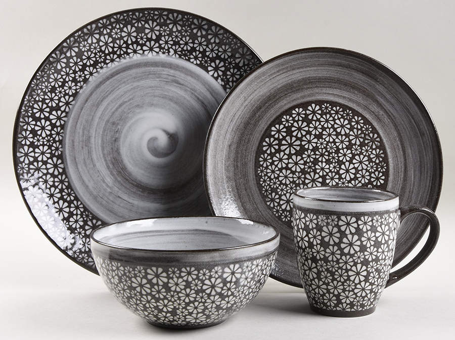 Blossom Chocolate Brown 4 Piece Place Setting by Pfaltzgraff-1