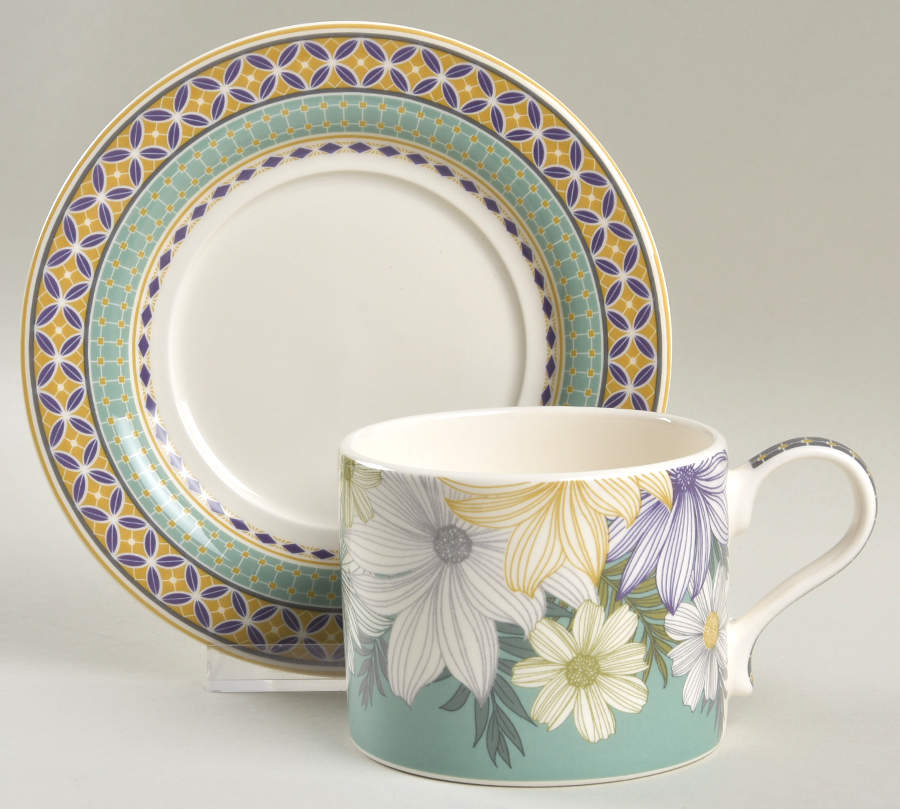 Atrium Flat Cup & Saucer Set by Portmeirion-1