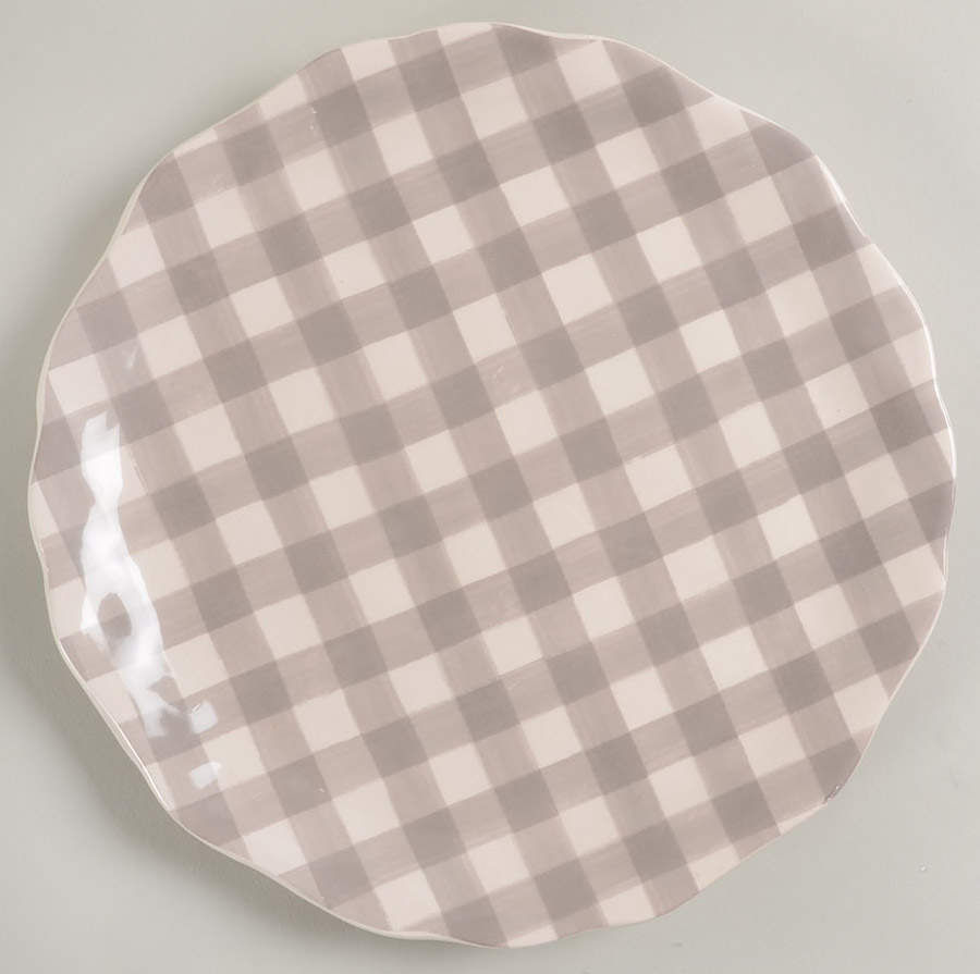 Linen Gray Check Salad Plate by Pier 1-1
