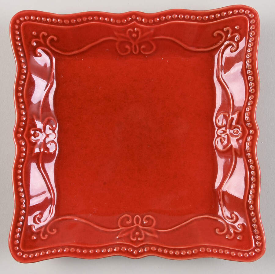 Paige Square Red Salad Plate by Pioneer Woman-1