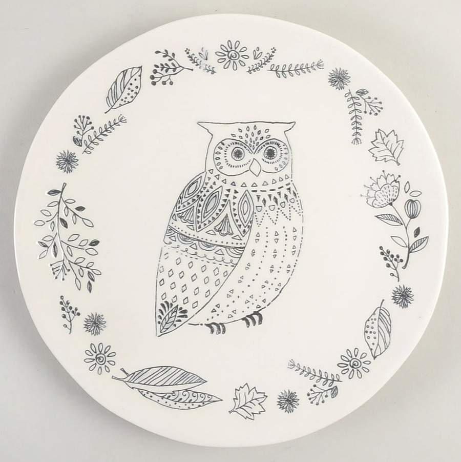 Black and White Critters Salad/Dessert Plate by Potter's Studio-1