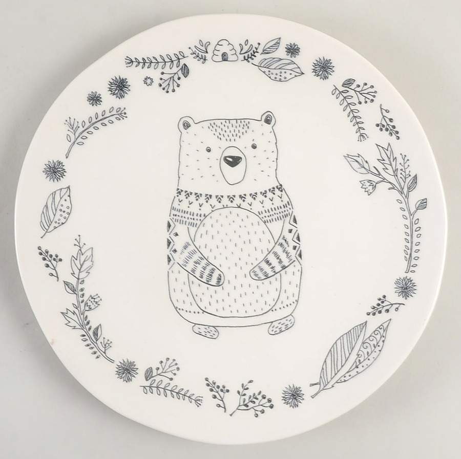 Black and White Critters Salad/Dessert Plate by Potter's Studio-1
