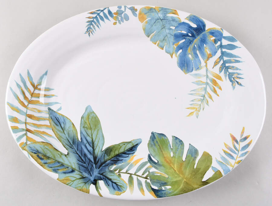 Tropical Palm 16" Oval Serving Platter by Pier 1-1