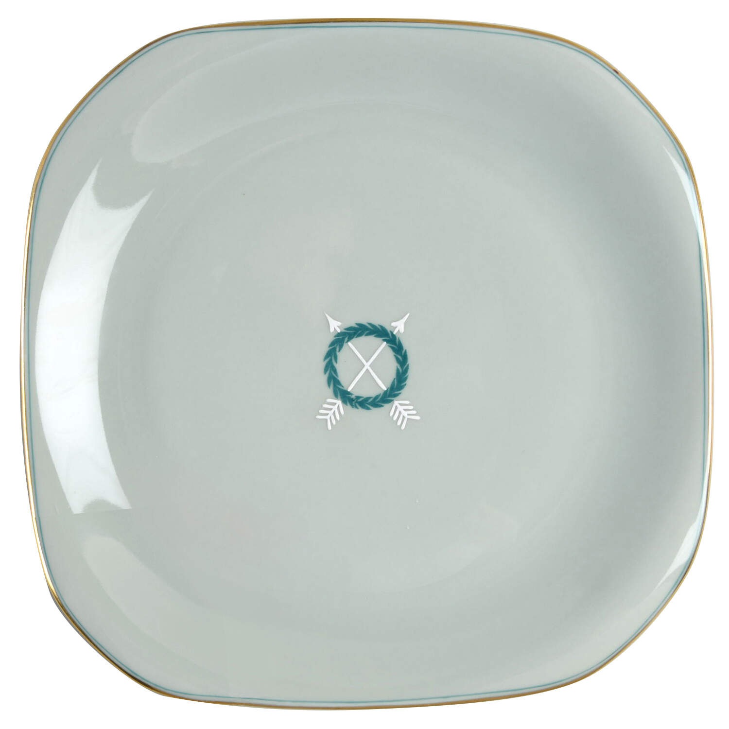 9127 Green Square Salad Plate by Pirkenhammer-1