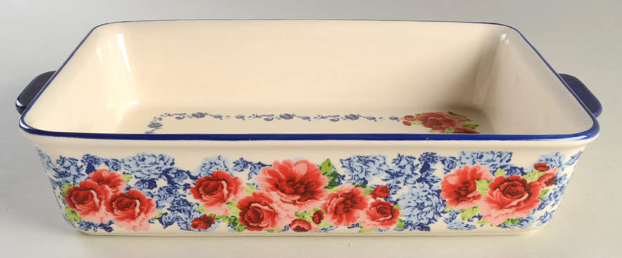 Heritage Floral 13'' Rectangular Baker by Pioneer Woman-1