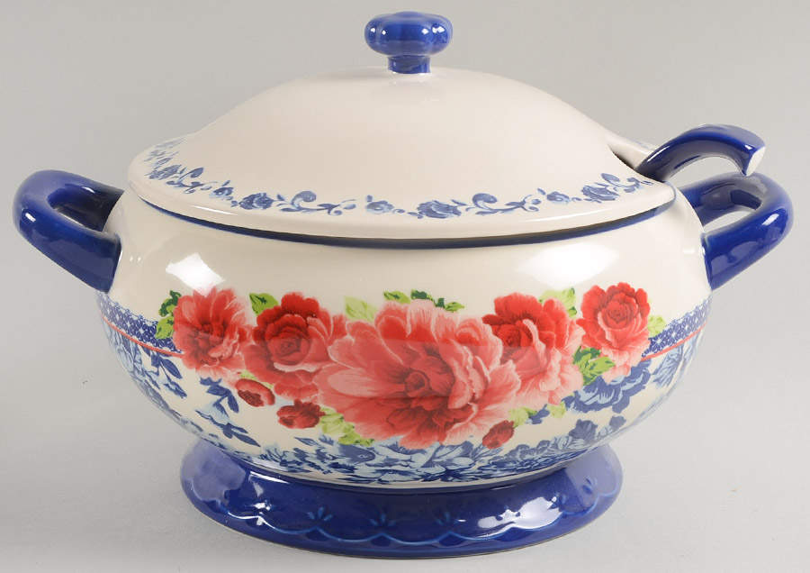 Heritage Floral Tureen & Lid w/Ladle by Pioneer Woman-1