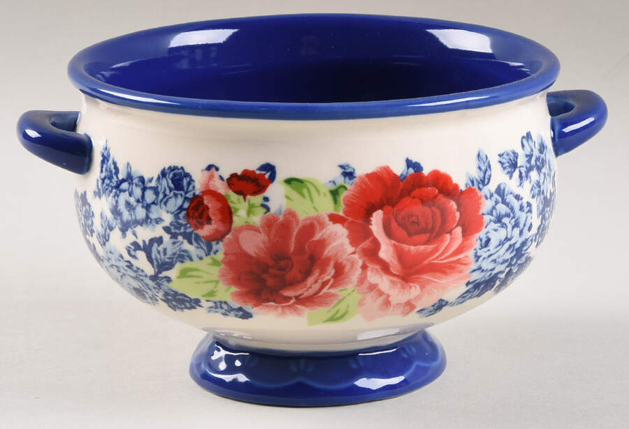 Heritage Floral Individual Handled Soup Bowl by Pioneer Woman-1