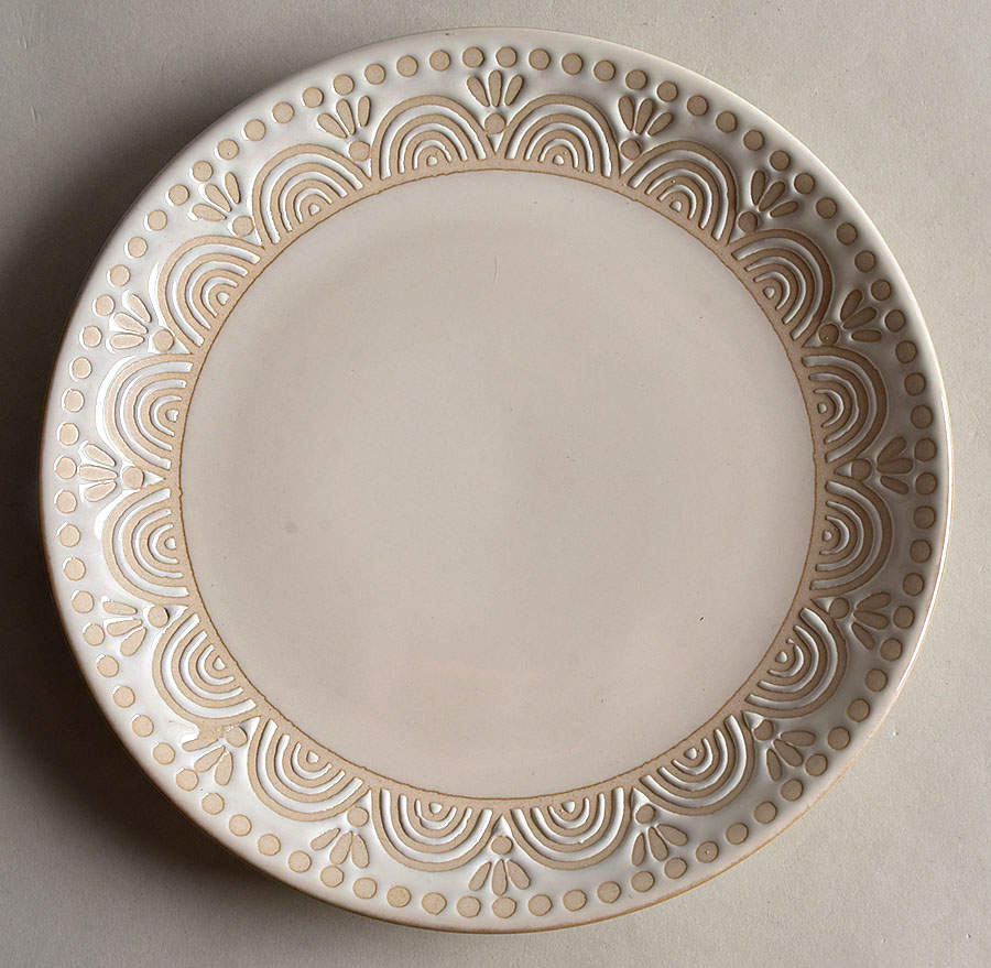 Amelia Cream (Coupe) Salad Plate by Pfaltzgraff-1