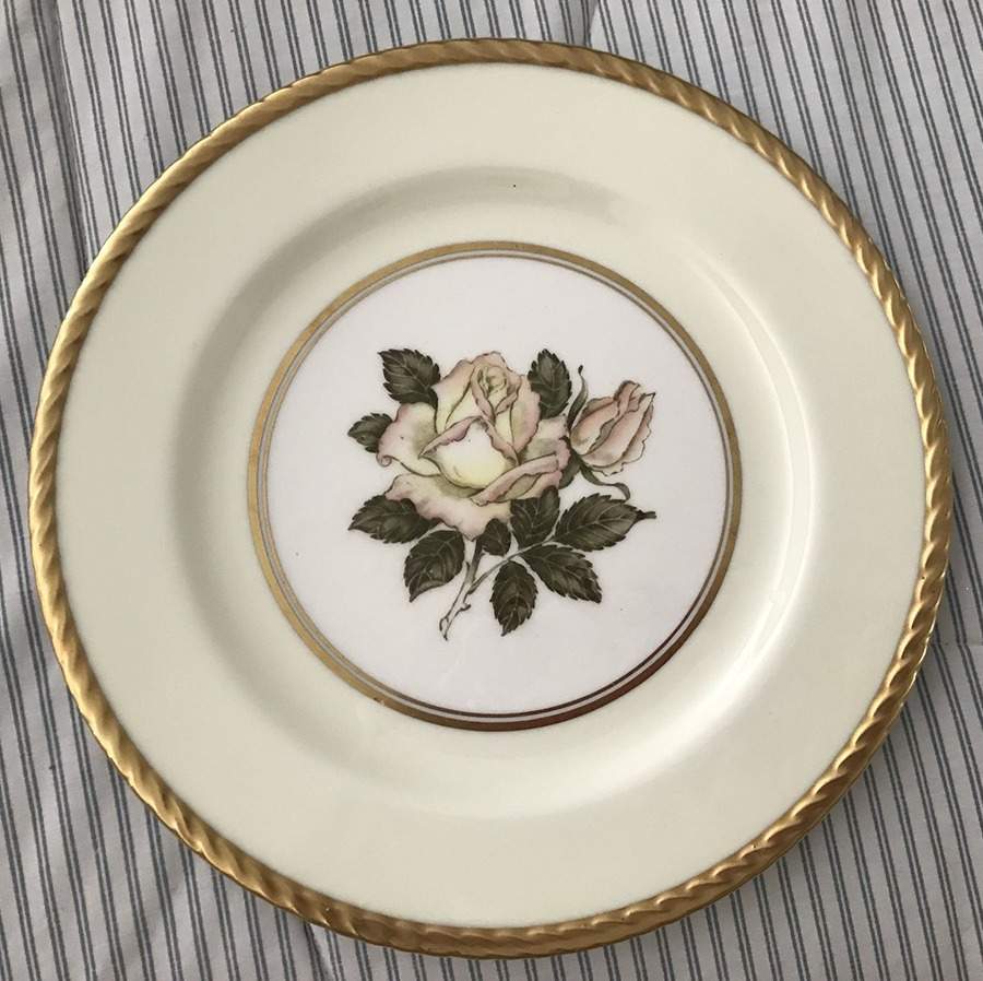 Melanie Rose Cream Salad Plate by Paragon-1