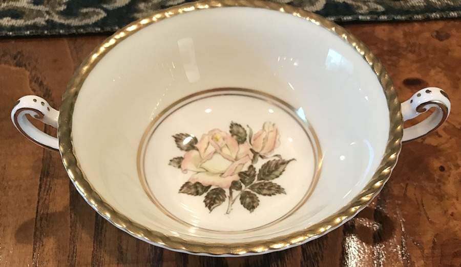Melanie Rose Cream Footed Cream Soup Bowl by Paragon-1
