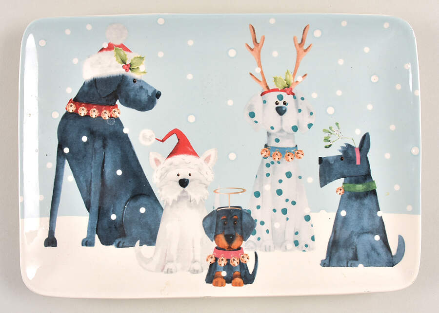 Holiday Pups 11" Rectangular Serving Platter by Pier 1-1