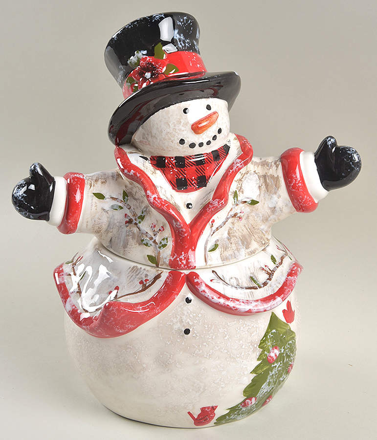 Country Snowman Figural Cookie Jar & Lid by Potter's Studio-1