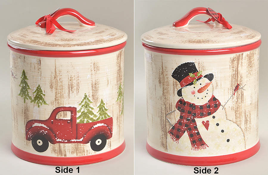 Country Snowman Medium Canister & Lid by Potter's Studio-1