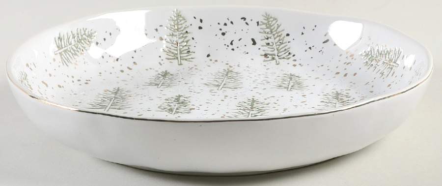 Gold Pine Tree 9" Individual Pasta Bowl by Potter's Studio-1