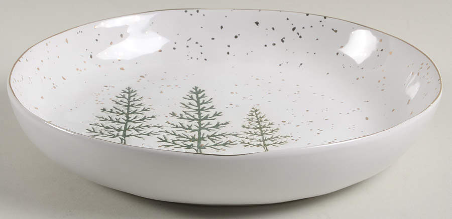 Gold Pine Tree 9" Individual Pasta Bowl by Potter's Studio-1