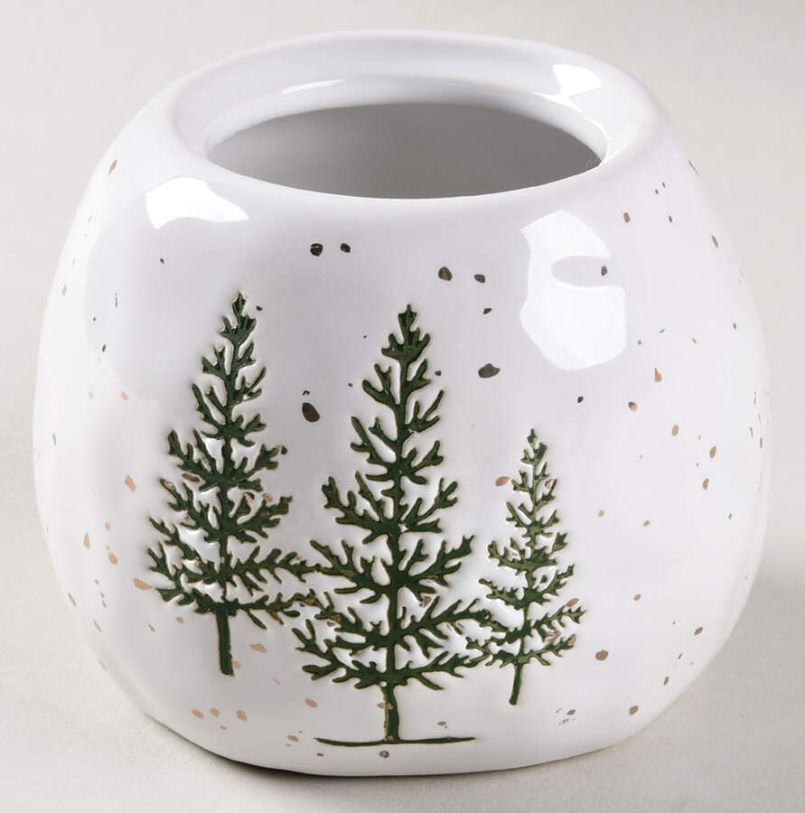 Gold Pine Tree Sugar Bowl No Lid by Potter's Studio-1