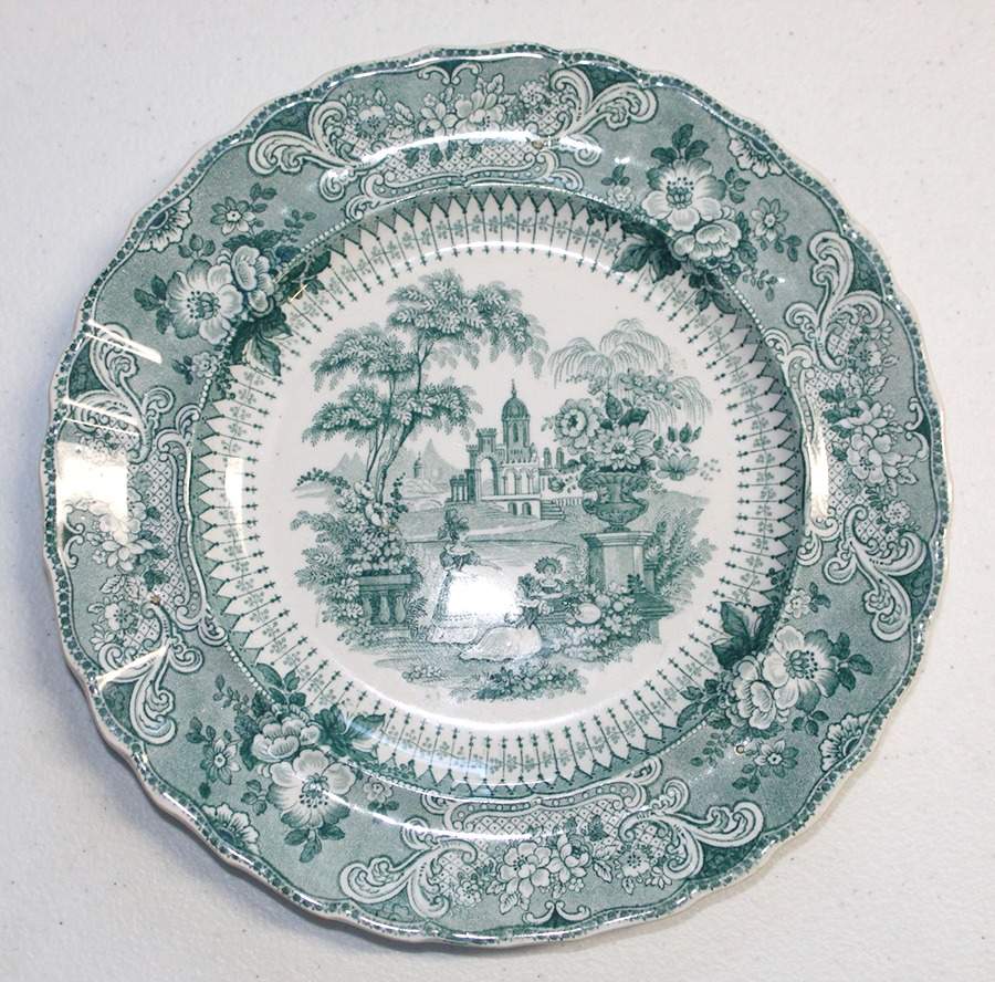 Florentine Green Luncheon Plate by Podmore & Walker-1