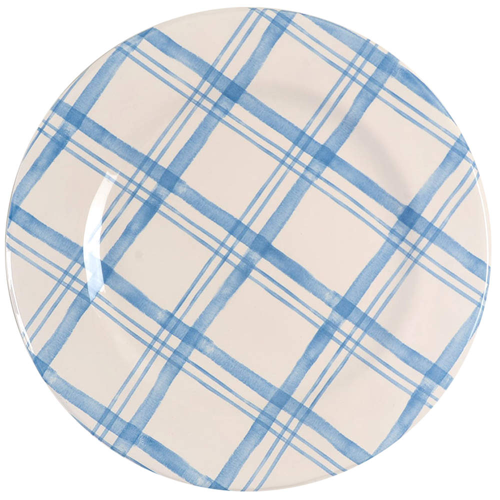 Blue Plaid Dinner Plate by Pier 1-1