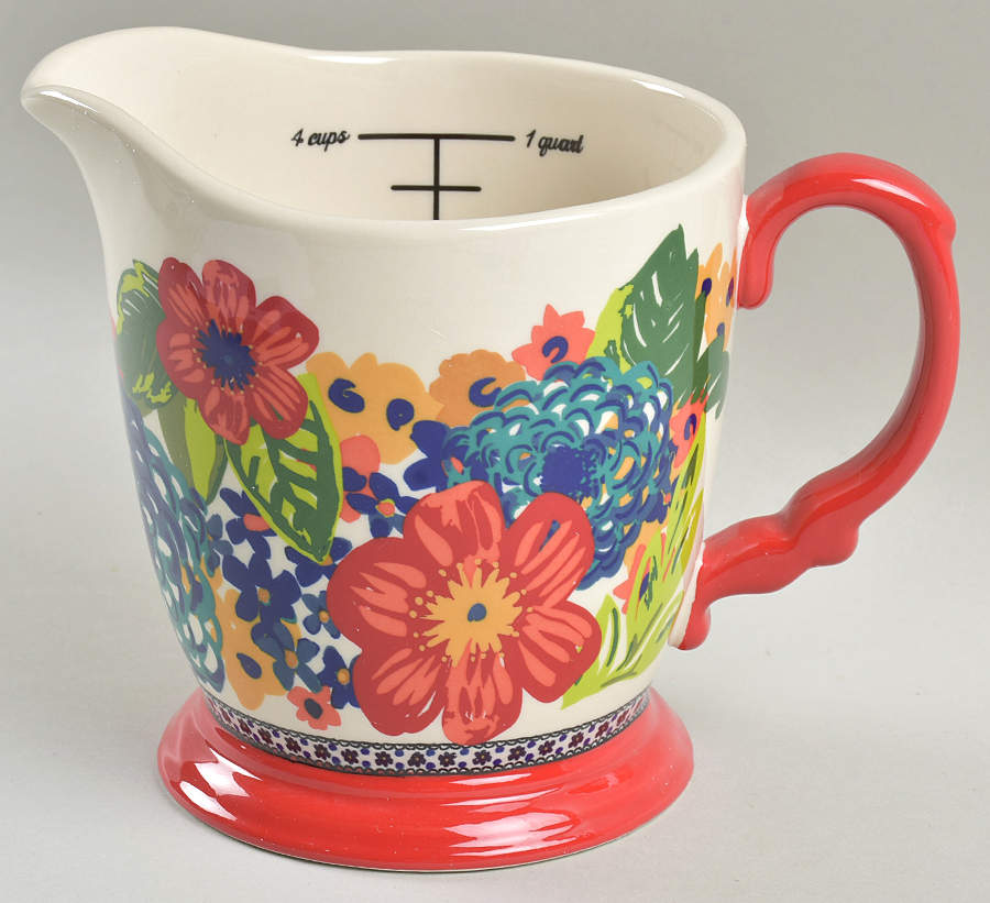 Dazzling Dahlias 32 Oz Measuring Jug by Pioneer Woman-1