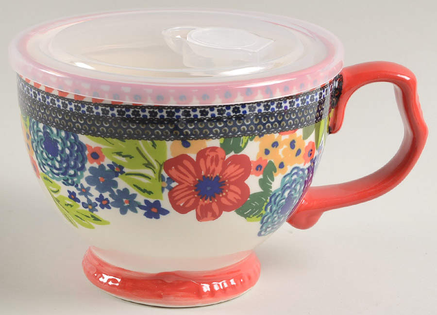 Dazzling Dahlias Mug & Vented Plastic Lid by Pioneer Woman-1
