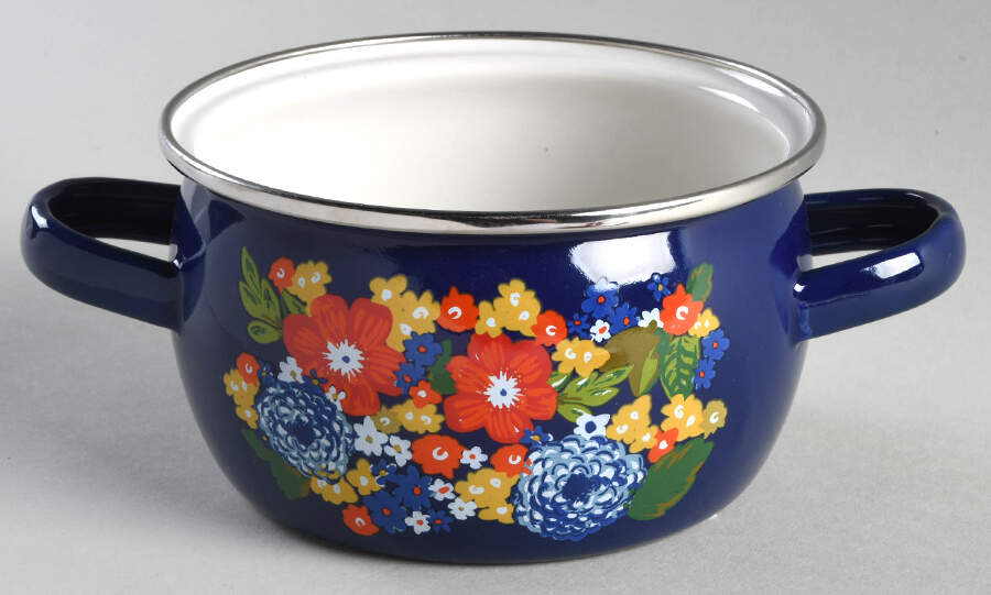 Dazzling Dahlias 1 Quart Metal Dutch Oven No Lid by Pioneer Woman-1