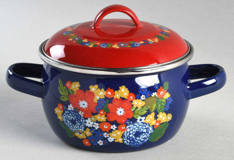 Dazzling Dahlias 1 Quart Metal Dutch Oven by Pioneer Woman-1