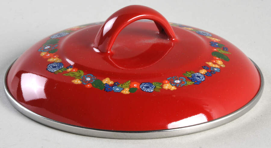Dazzling Dahlias Lid for 1 Quart Metal Dutch Oven by Pioneer Woman-1