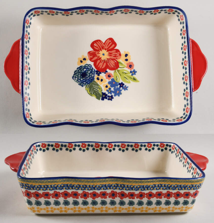 Dazzling Dahlias 14" Rectangular Baker by Pioneer Woman-1