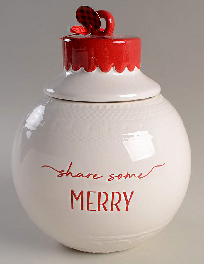 Country Plaid Stitch Figural Cookie Jar & Lid by Potter's Studio-1