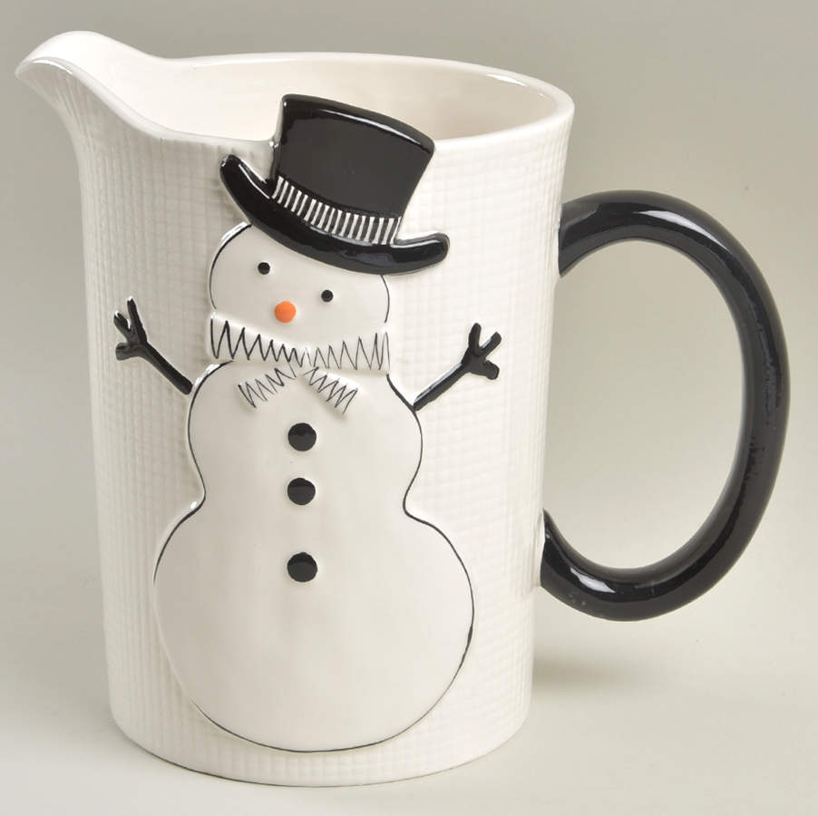 Black and White Snowman 72 Oz Pitcher by Potter's Studio-1