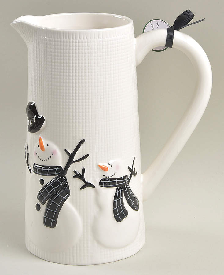 Black and White Snowman 48 Oz Pitcher by Potter's Studio-1