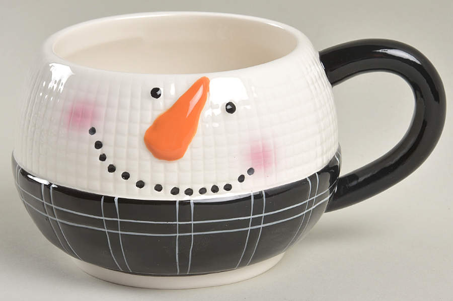 Black and White Snowman Stackable Mug by Potter's Studio-1