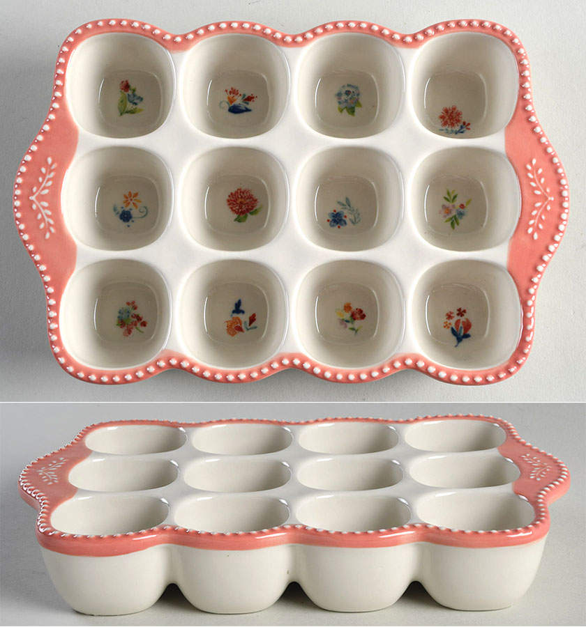 Blooming Bouquet Rectangular Egg Holder Tray (Holds 12) by Pioneer Woman-1