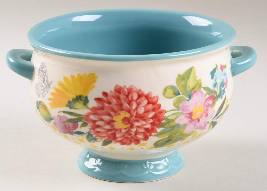 Blooming Bouquet Individual Handled Soup Bowl by Pioneer Woman-1