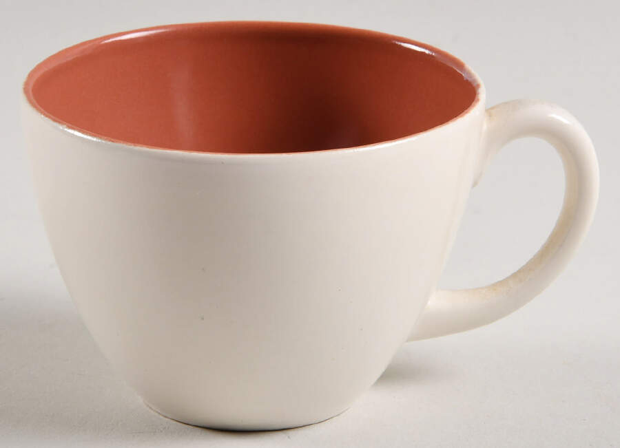 Red Inidan and Magnolia Flat Demitasse Cup by Poole Pottery-1