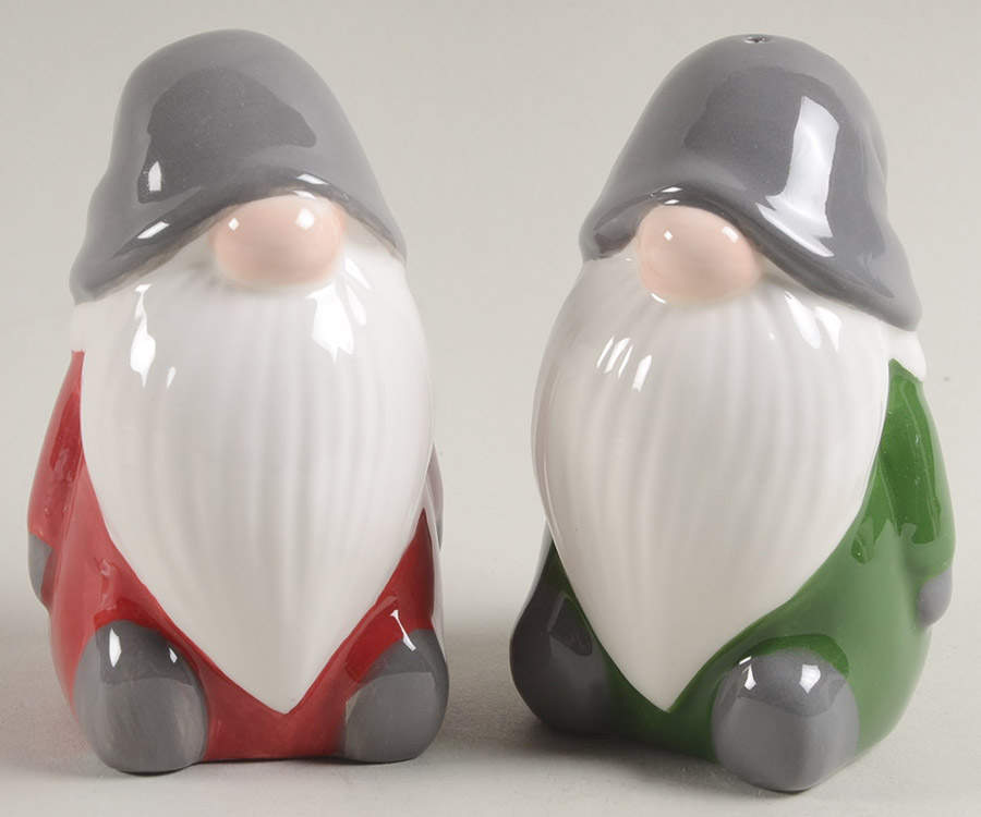 Forest Gnome Figural Salt & Pepper Set by Pottery Barn China-1