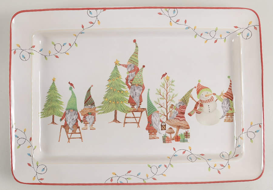 Forest Gnome 16" Rectangular Serving Platter by Pottery Barn China-1