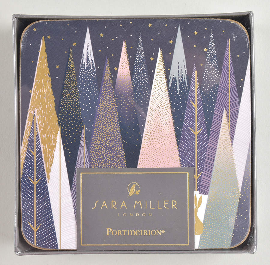 Frosted Pines Square Corkback Coaster - Set of 6 by Portmeirion-1