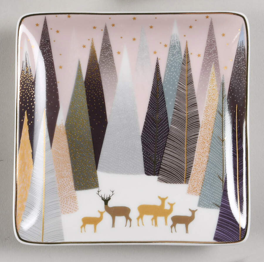 Frosted Pines 4" Square Tray by Portmeirion-1