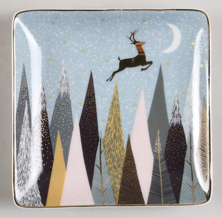 Frosted Pines 4" Square Tray by Portmeirion-1