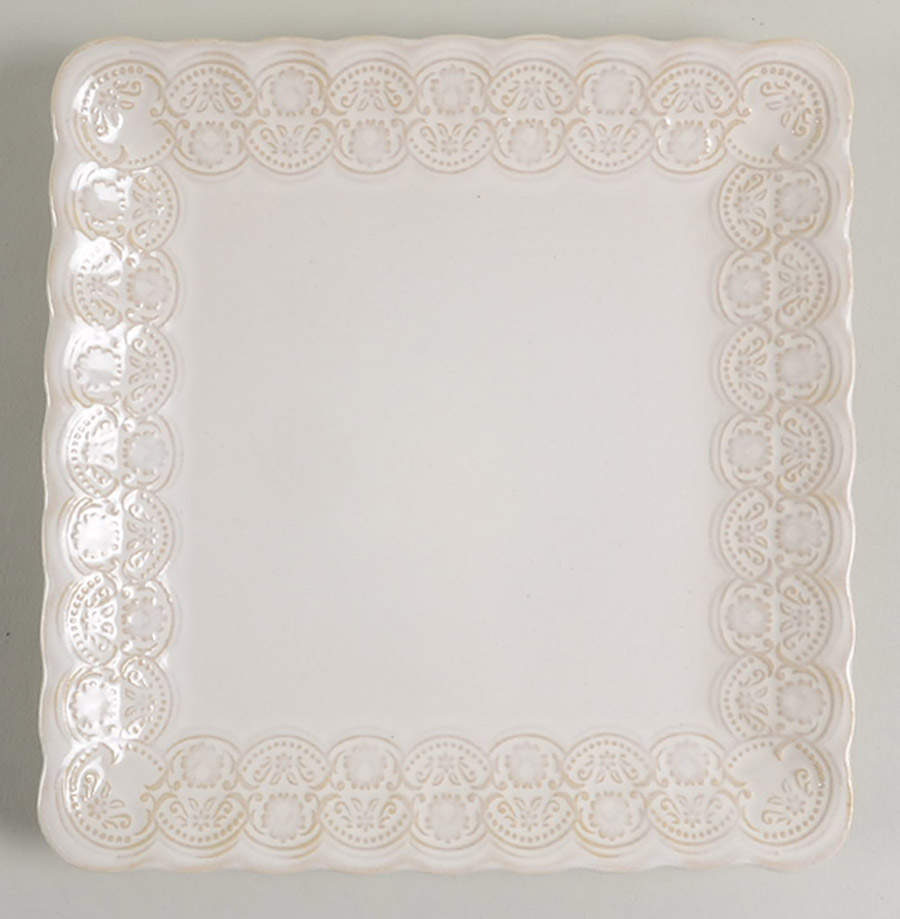 Madeleine Cream Square Salad Plate by Pfaltzgraff-1