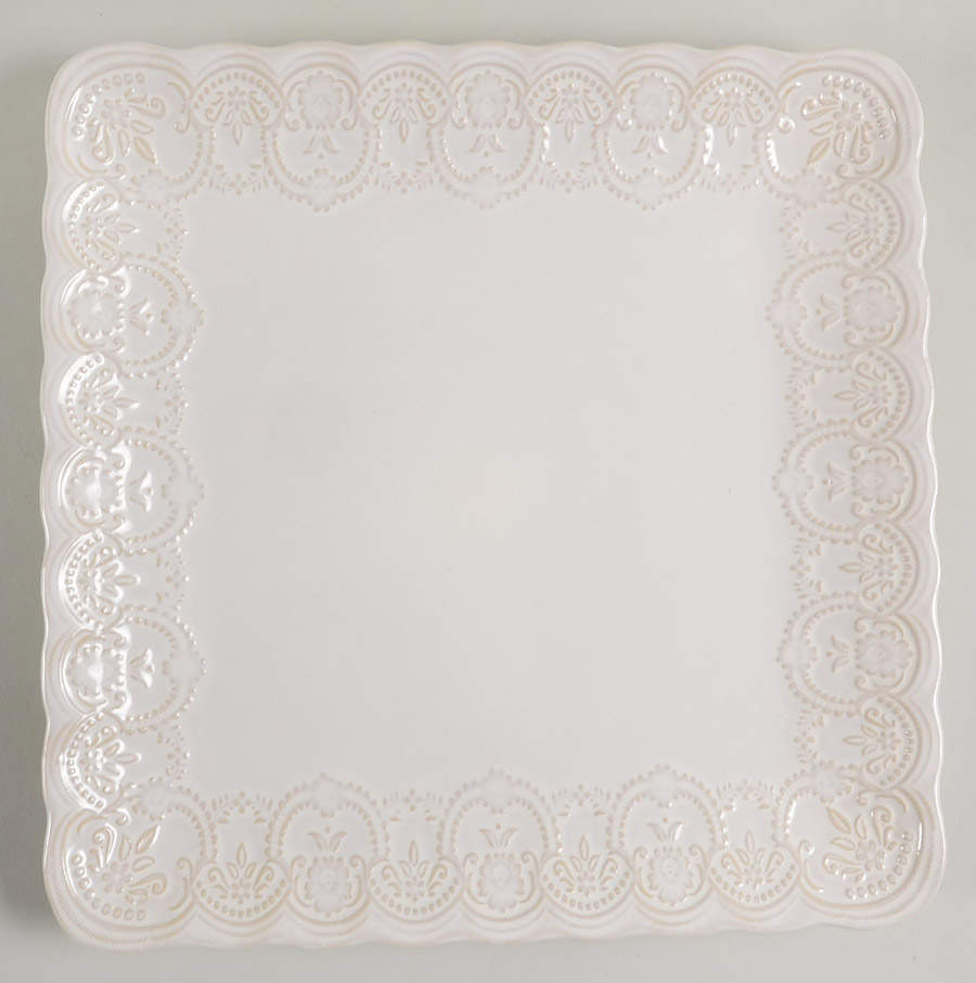 Madeleine Cream Square Dinner Plate by Pfaltzgraff-1