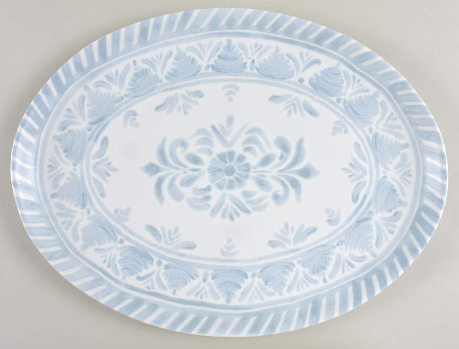 Chambray Tile 15" Oval Serving Platter by Pottery Barn China-1