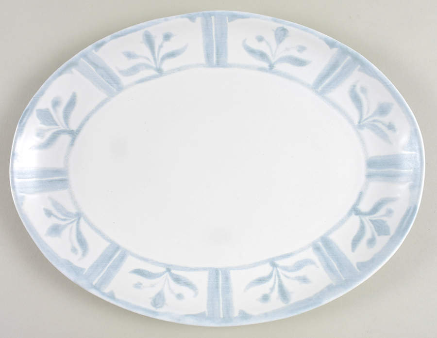 Chambray Tile 14" Oval Serving Platter by Pottery Barn China-1