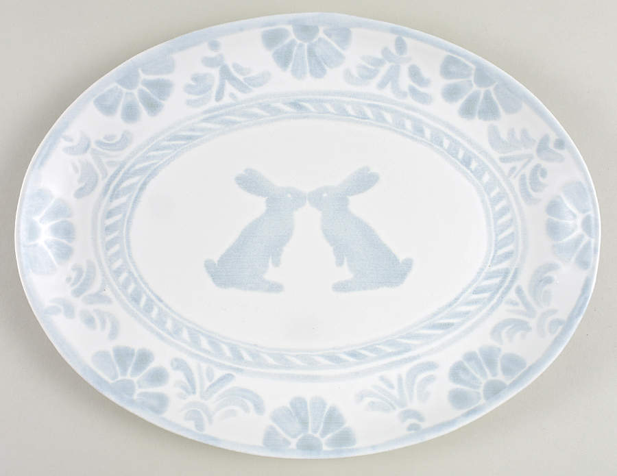 Chambray Tile 14" Oval Serving Platter by Pottery Barn China-1