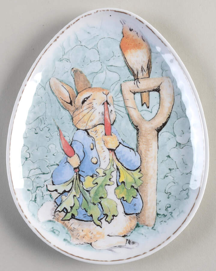 Peter Rabbit 9" Melamine Egg Shape Plate by Pottery Barn China-1